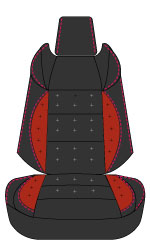 シートカバー カローラクロス 専用  ブラック + 赤色 