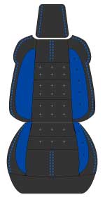 シートカバー ハリアー 60系G's/GR  ハリアー80系  専用デザイン ブラック + 青色 