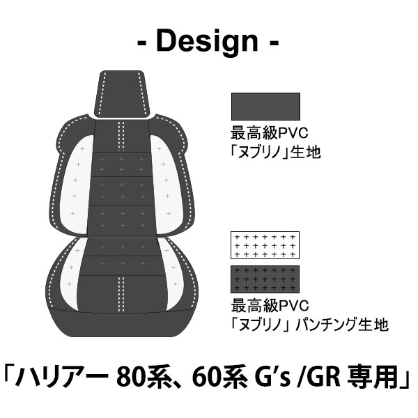 ハリアー 専用 80系、60系 G's/GR  シートカバー 専用デザイン 