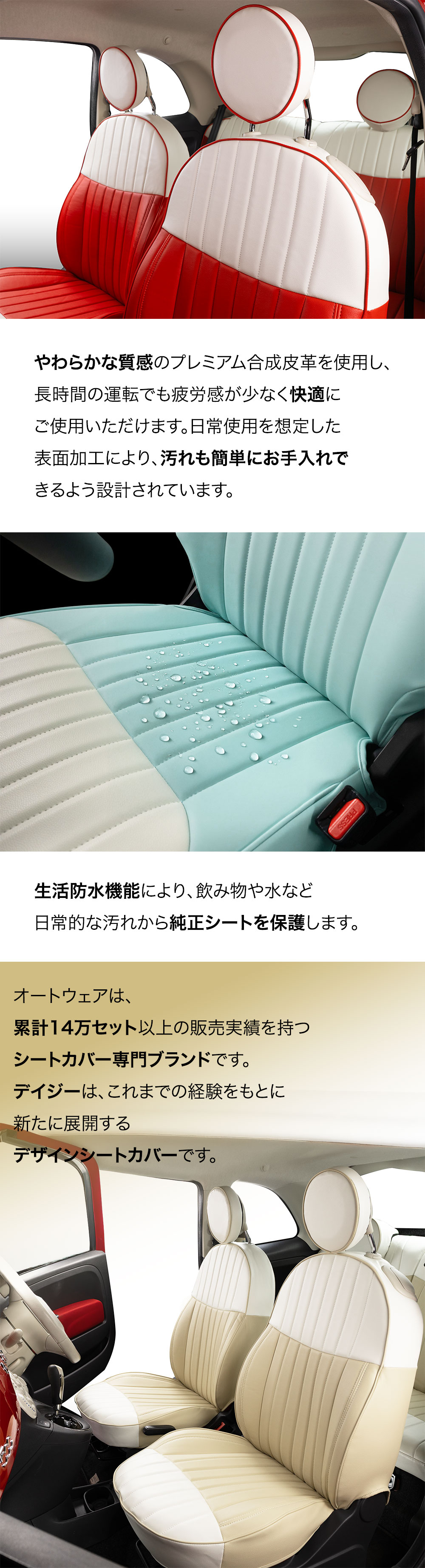 Fiat500 デイジー シートカバー